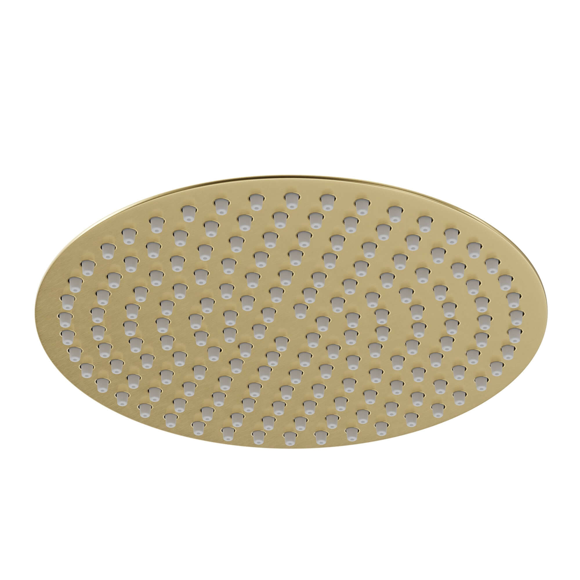 Buy Round ultra slim shower head stainless steel 300mm - brushed brass online UK
